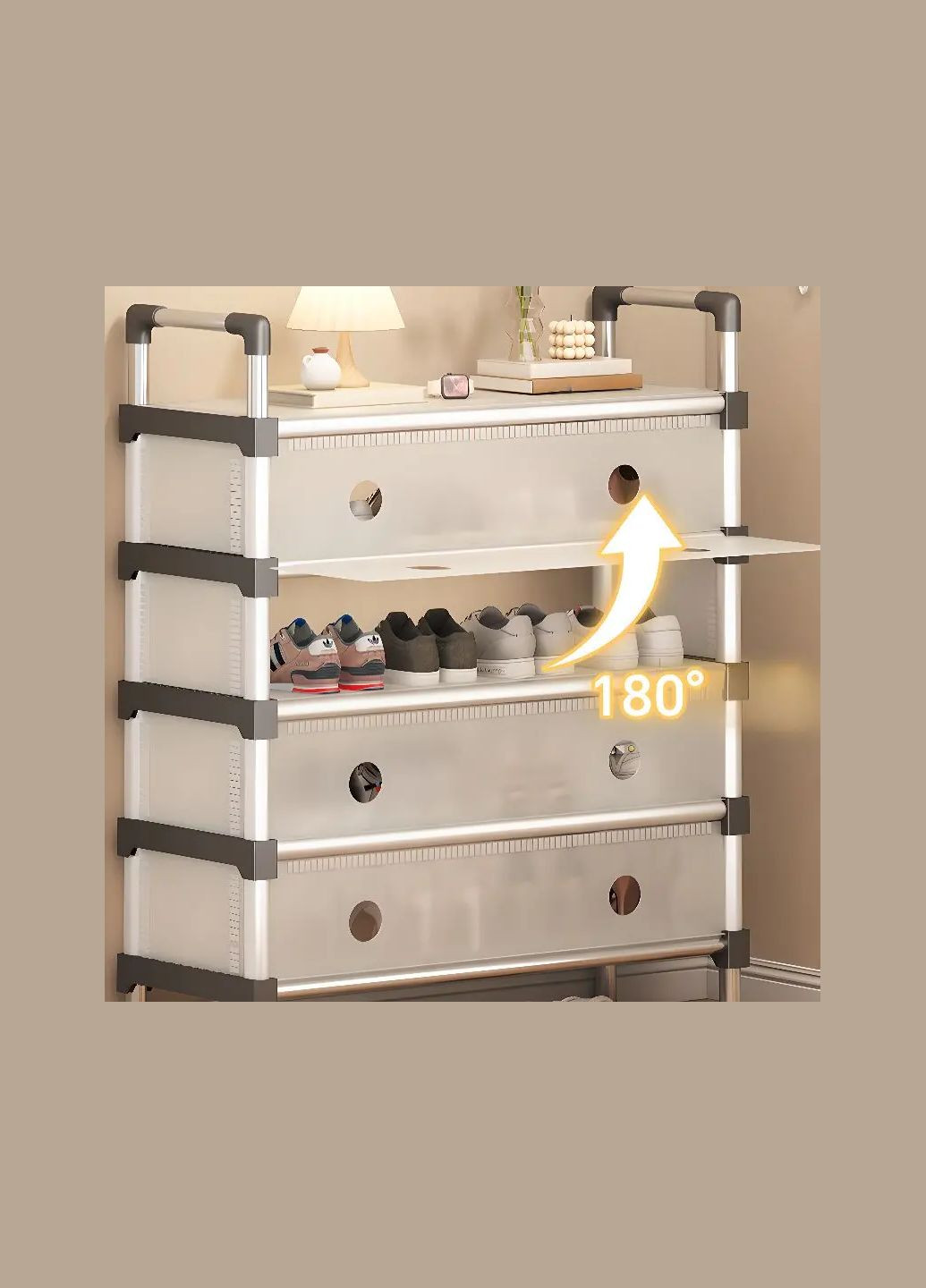 Полиця для взуття SKLM-32-LT6205 чорна 6 полиць Jeep (332181369)