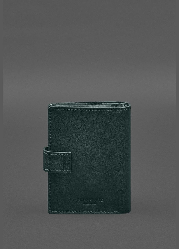 Кожаная обложка-портмоне для военного билета офицера запаса (узкий документ) Зелёный (A-028335) BlankNote (328961642)