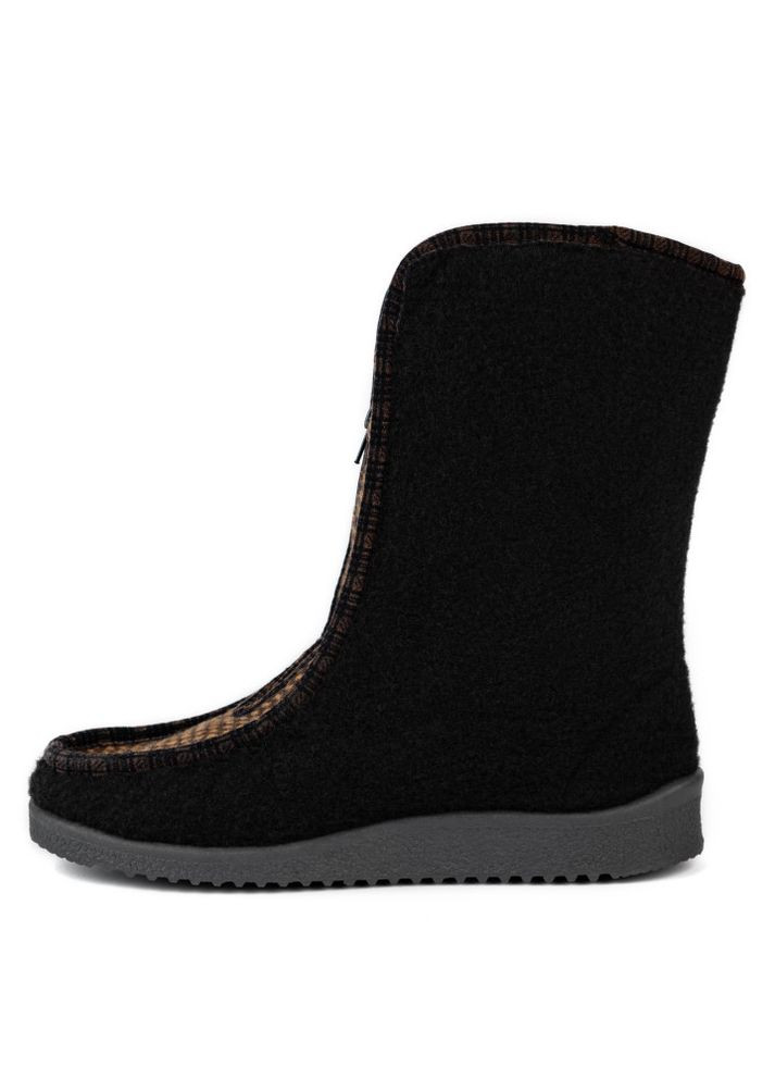 Зимние бурки женские на молнии коричневые Oldcom