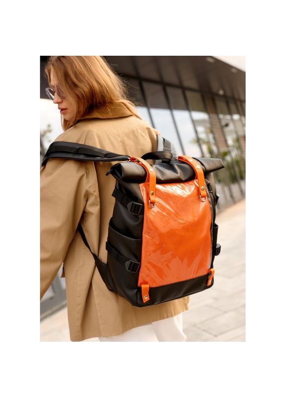 Женский рюкзак RollTop Hacking черно-оранжевый. Sambag (329692800)