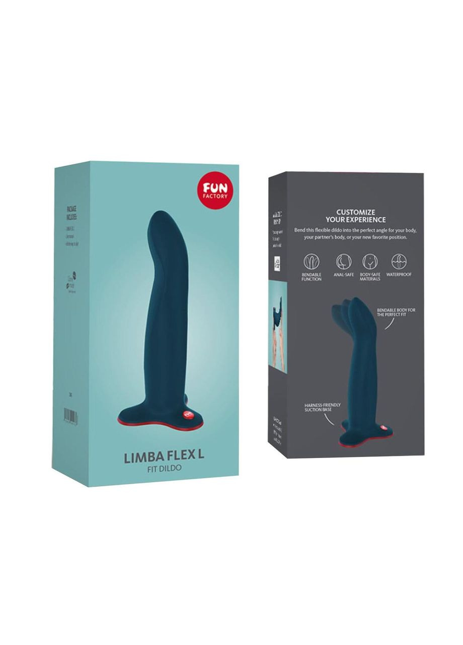 Фаллоимитатор LIMBA FLEX L, цвет морской волны, гибкий, с эффектом памяти, подходит для точки G Fun Factory (314808105)