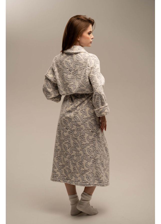 Халат жіночій з велсофту, пейслі-принт 982186 German Volf 25152 (370079819)