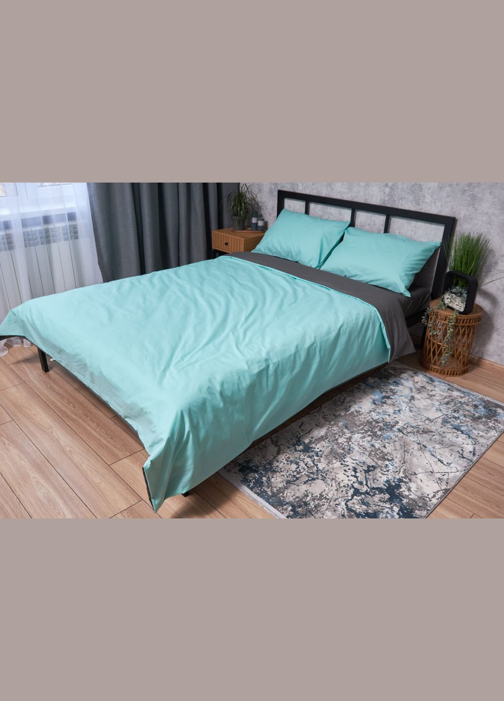 Комплект постільної білизни Бязь Gold Люкс «» полуторний 143х210 наволочки 2х40х60 (MS-820002103) Moon&Star Gray Mind (285716777)