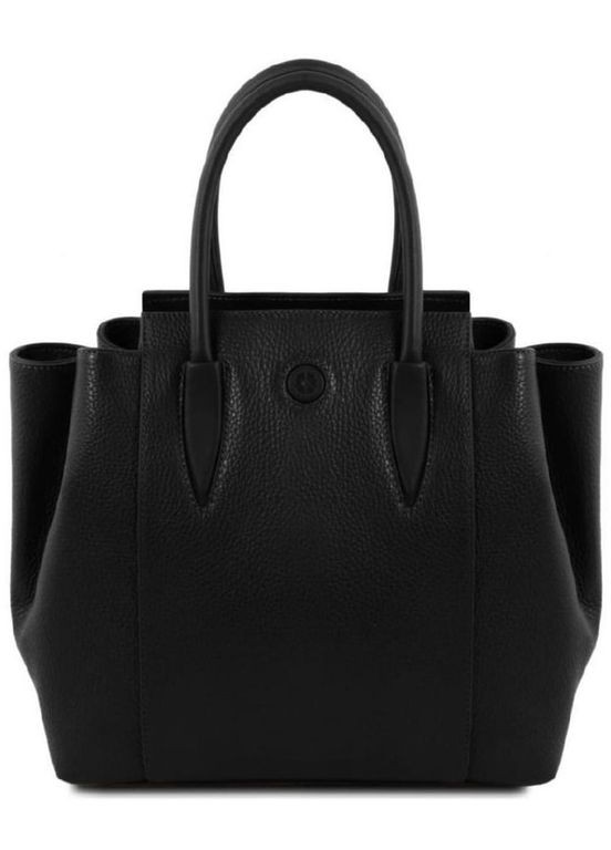 Сумка тоут через плече жіноча шкіряна середня Tuscany Чорний 35974 Tuscany Leather (338182757)