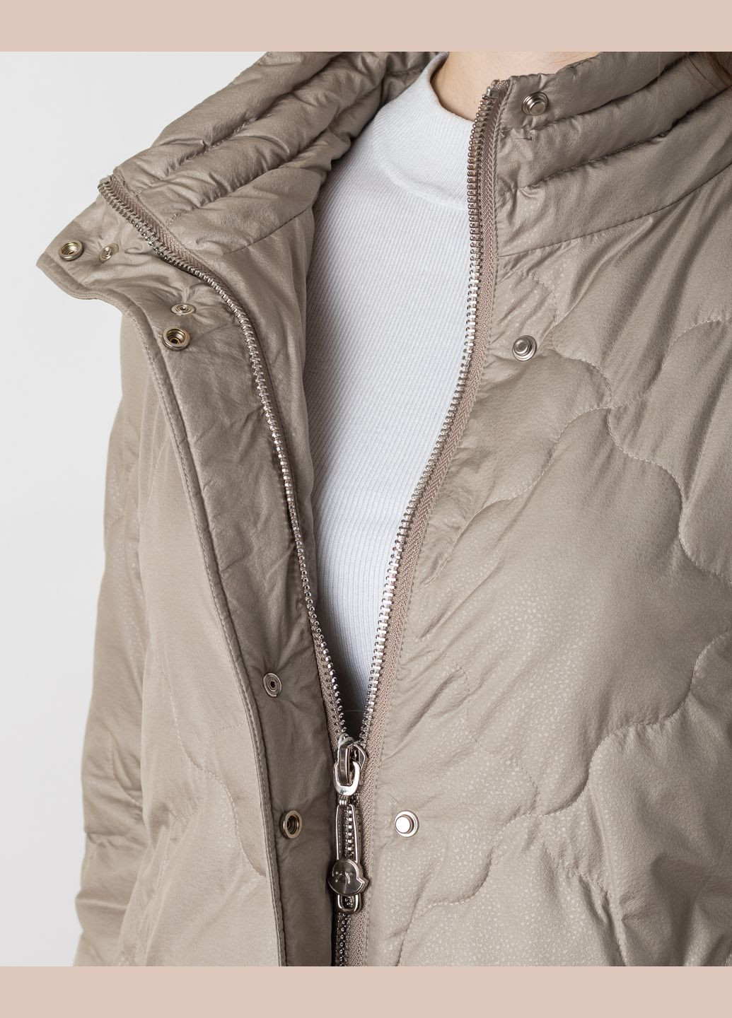 Сіро-бежева плащ (к619а) CHANEVIA