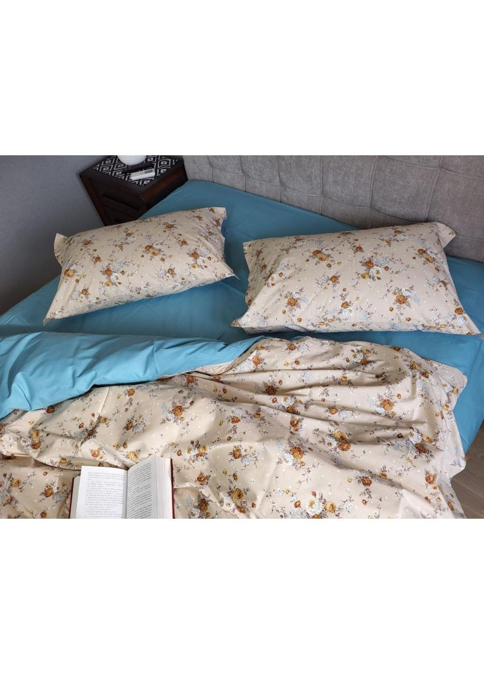 Постільна білизна з резинкою Аеліта, ранфорс Двухспальний розмір, наволочки 70/70 No Brand (364220820)