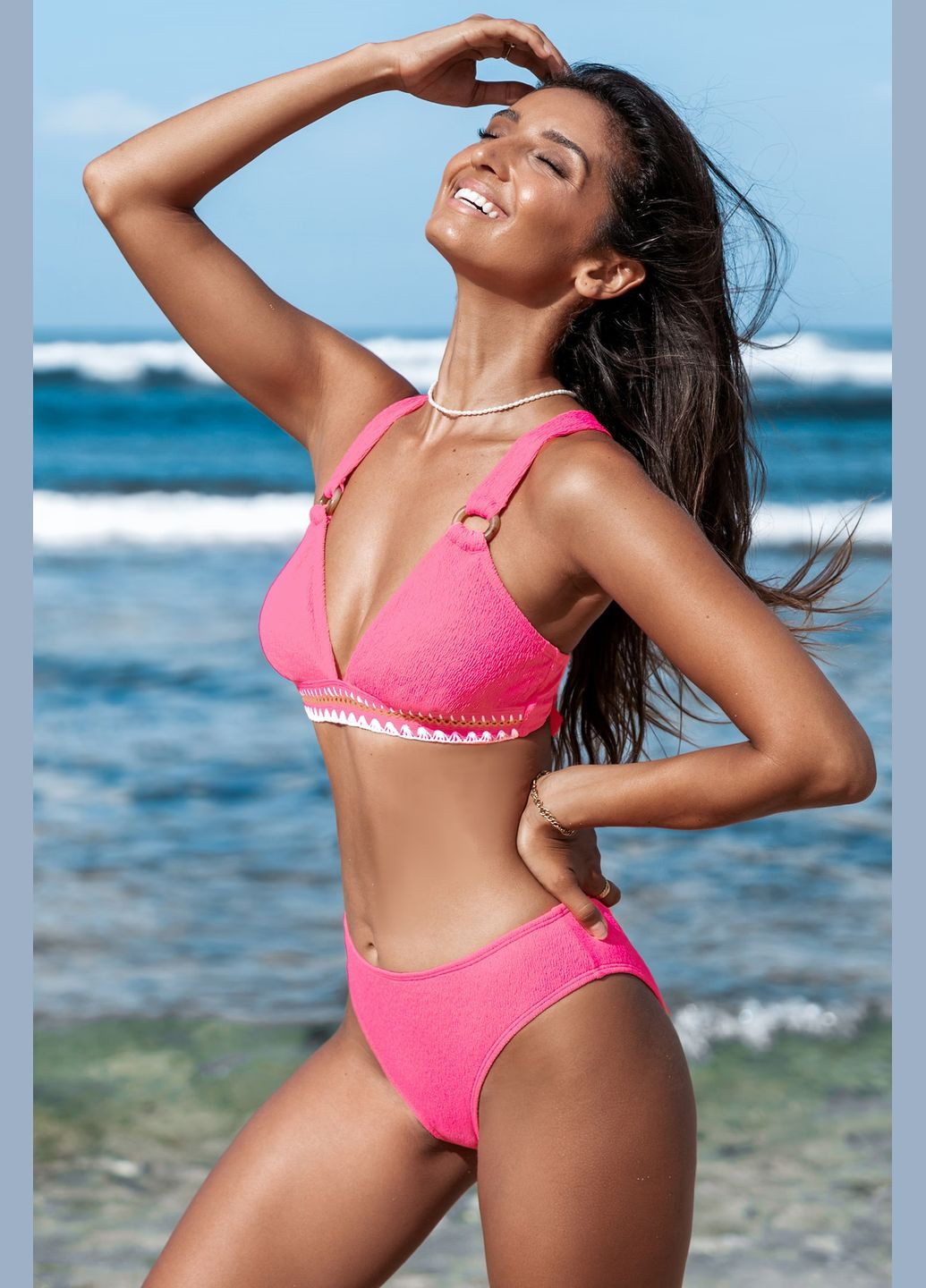 Розовые купальные трусики однотонные CUPSHE