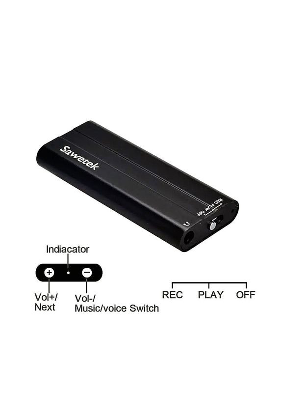 Мини диктофон с активацией голосом Sawetek 600, 8 Гб, MP3, VOX, метал, 50 часов записи Savetek (308020379)