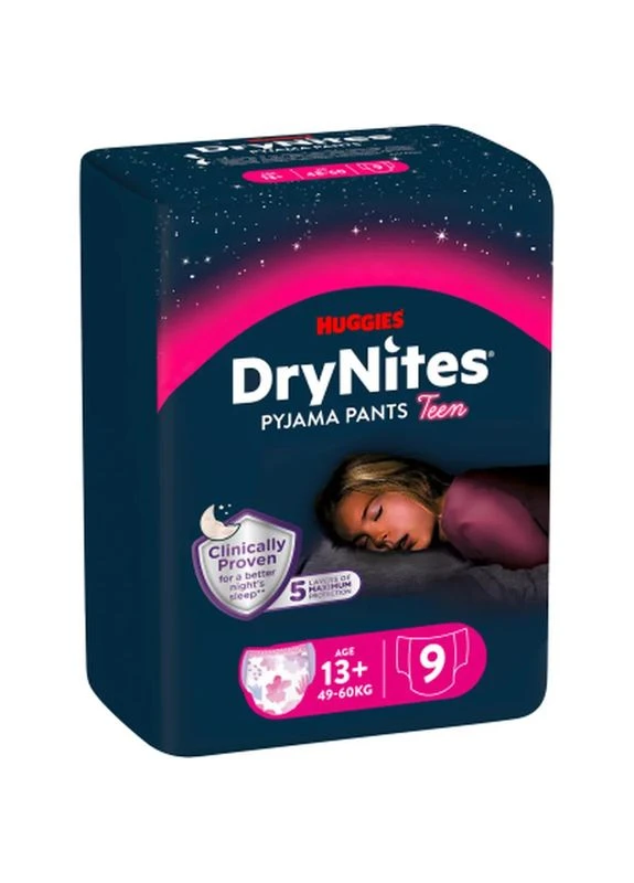 Підгузки DryNites для дівчаток 13+ років, 9 шт (5029053583679) Huggies (400781600)