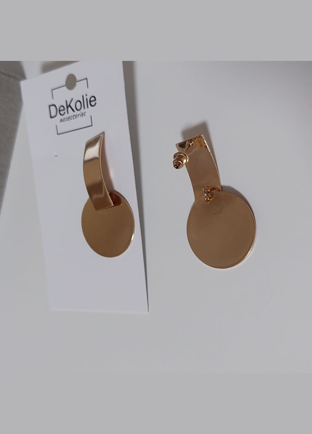 Довгі висячі сережки BS060 золоті DeKolie (332622495)