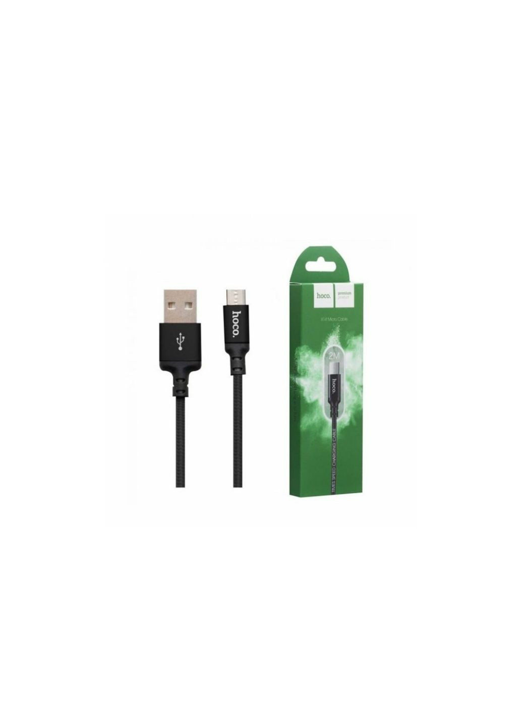 Кабель. X14 / Micro - USB / Нейлонове сплетіння / 2 метра / Чорний Hoco (335257274)