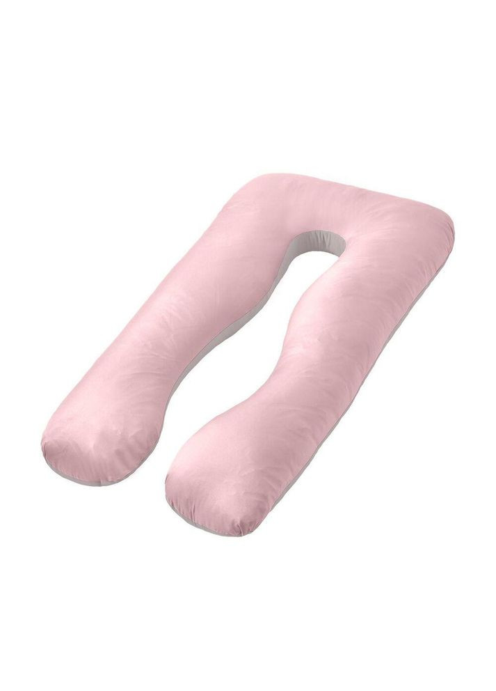 Наволочка для П-подушки для вагітних сну та відпочинку 140х75х20 см з блискавкою пудра мікрофібра IDEIA (367726686)