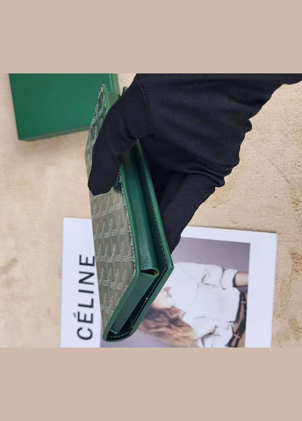 Чоловічий гаманець з відділенням для телефона (099) Lux green No Brand (322156681)