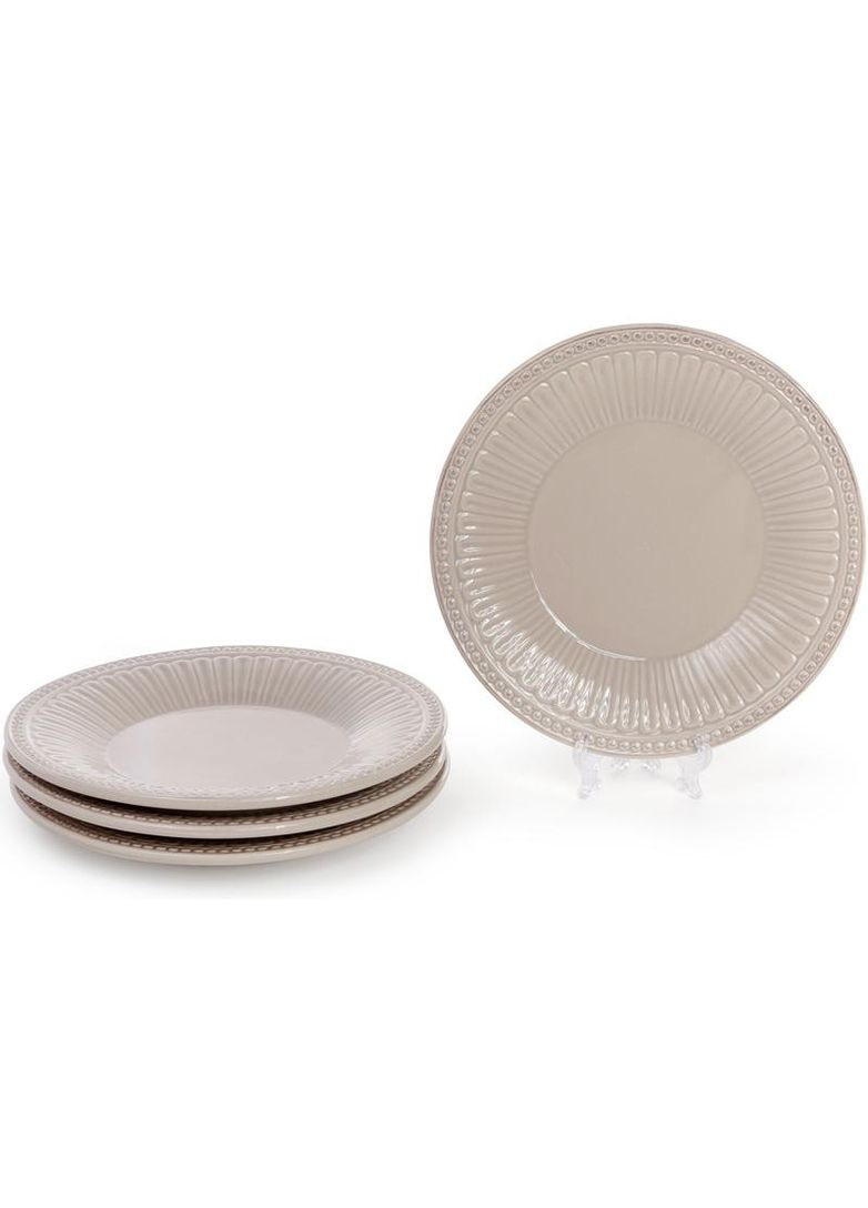 Набор 4 обеденных тарелок Stone Flower Ø20см, бежевый Bona (372291941)