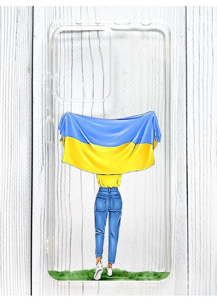 Прозорий чохол на Xiaomi Redmi Note 12 Pro 5G Дівчина з прапором (принт 263) Creative (356127132)