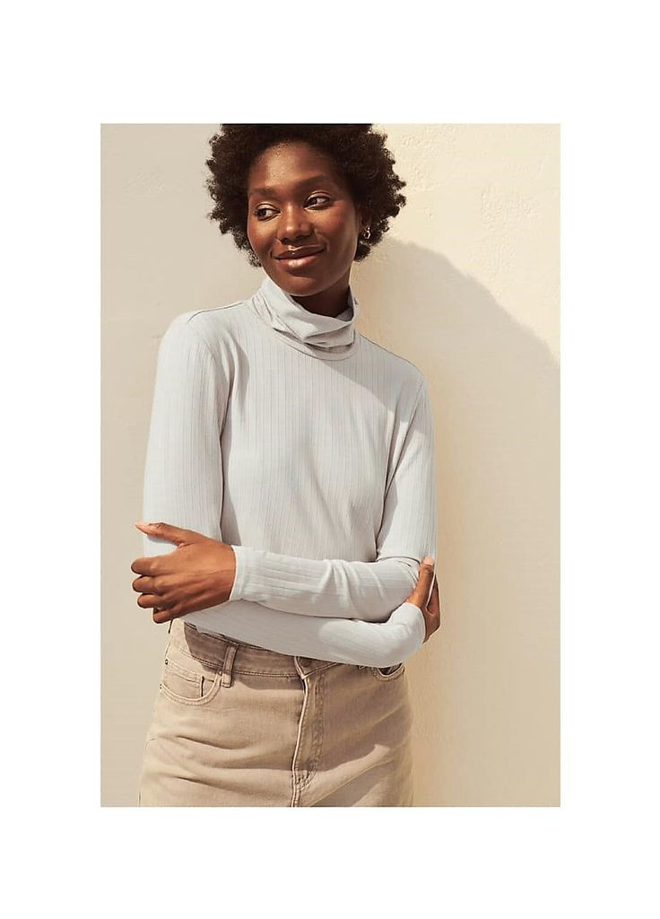 Лонгслів сірий жіночий - М H&M (345206895)