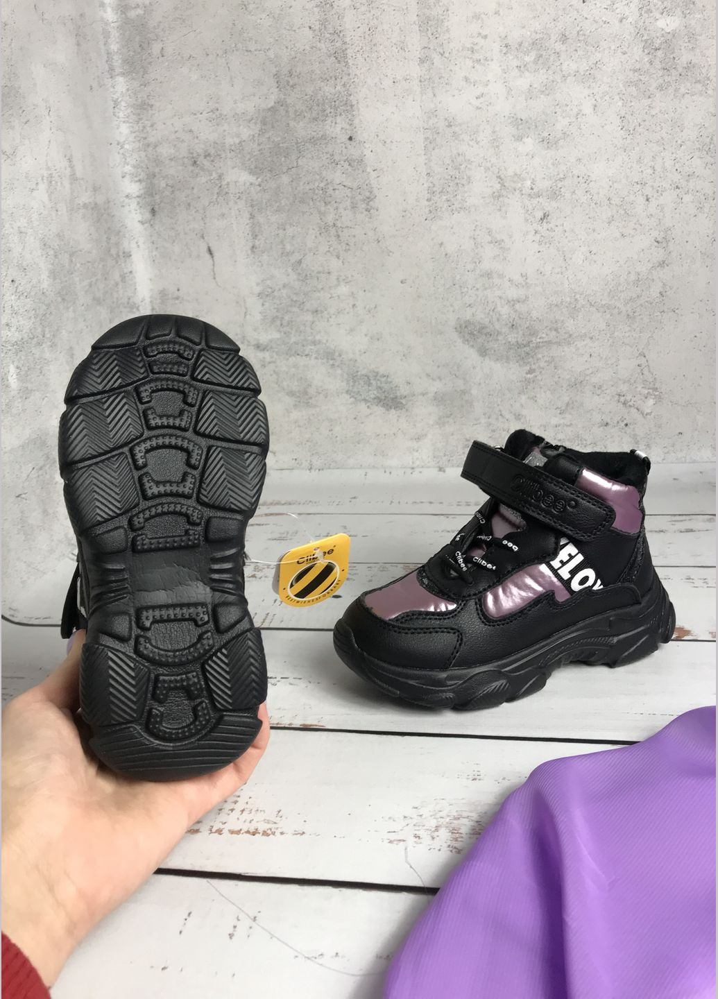 Черные повседневные осенние ботинки демисезонные детские для девочки черный (781) Clibee