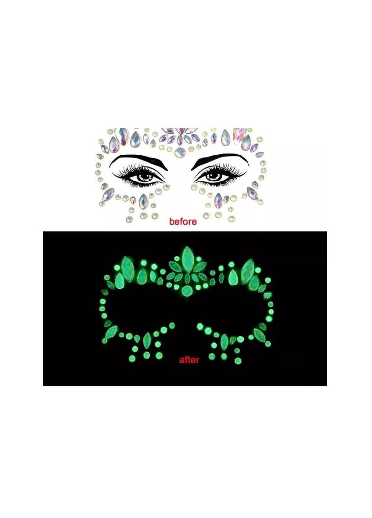 Стрази для обличчя люмінесцентні one size різнобарвний Jannet маска (327827471)