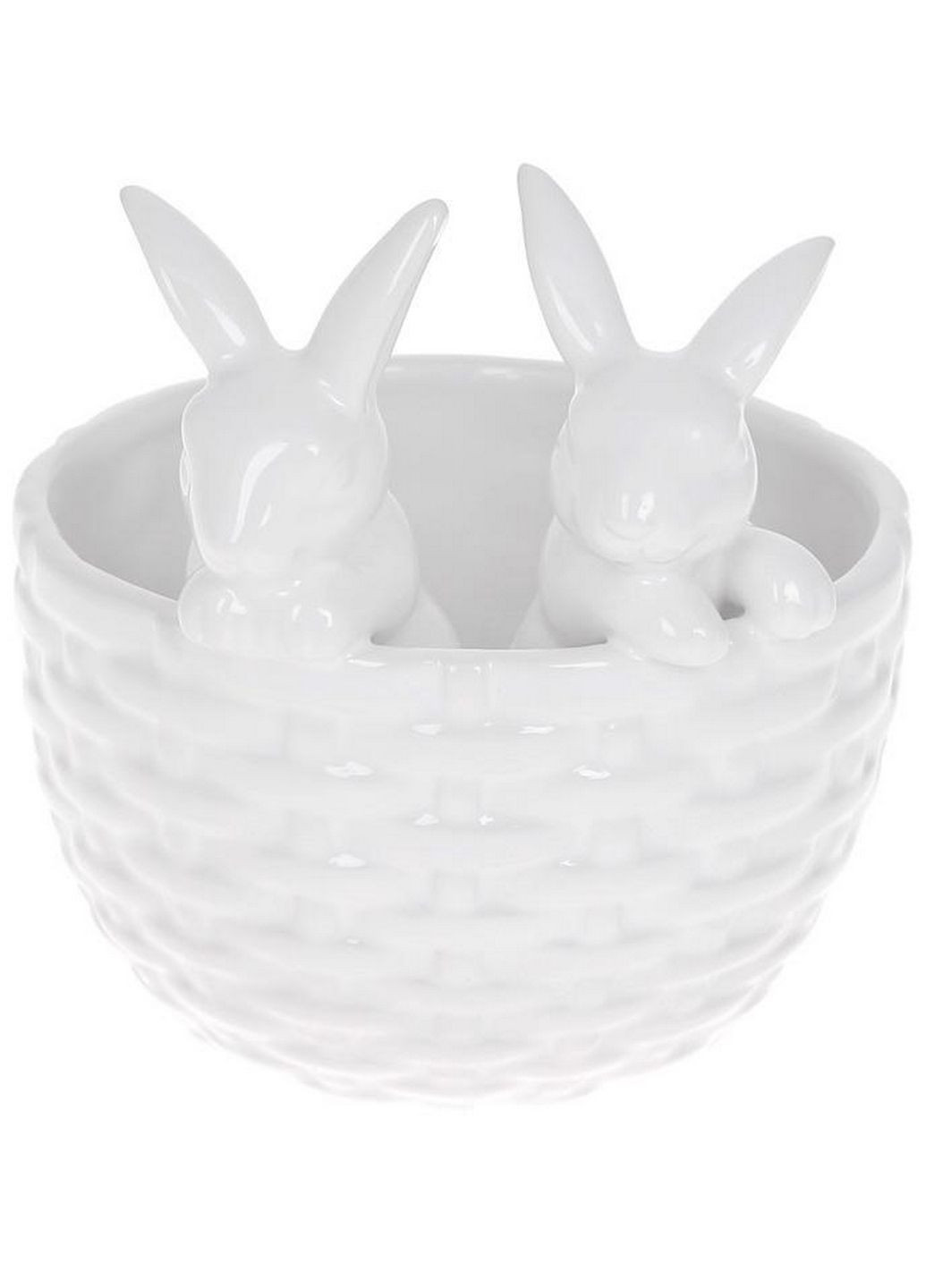 Декоративне кашпо "Кролики в кошику", кераміка 14х13,5х15 см Bona (289365150)