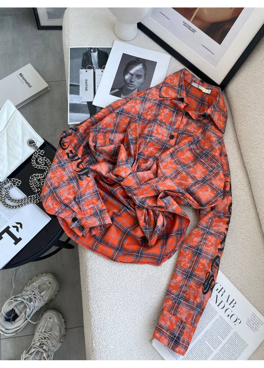 Оранжевая повседневный, кэжуал рубашка Україна