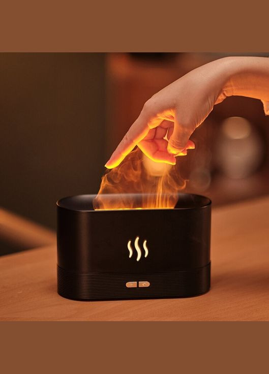Портативный увлажнитель воздуха DQ-701C эффект пламени, Black с аромадиффузором Kinscoter (322415346)