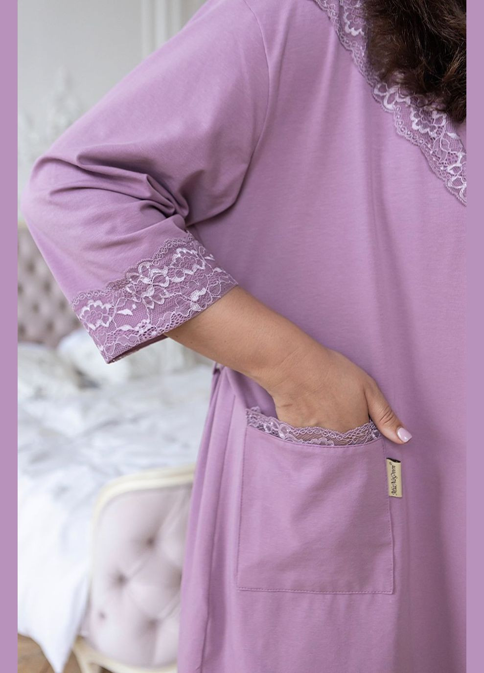 Хлопковый женский халат Хф1002 Фрезовый MiaNaGreen (293942452)