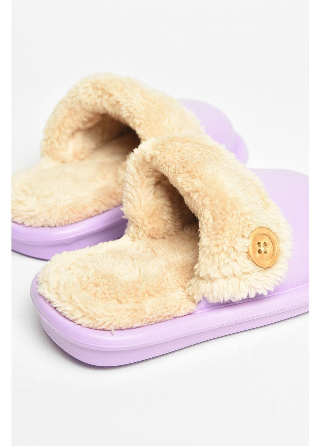 Капці дитячі фіолетового кольору на хутрі Let's Shop (370590343)