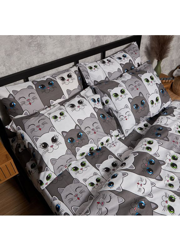 Комплект постельного белья Бязь Gold Люкс Полуторний Евро 160х220 наволочки 4х50х70 (MS-820009263) Moon&Star Furry Friends (356114815)