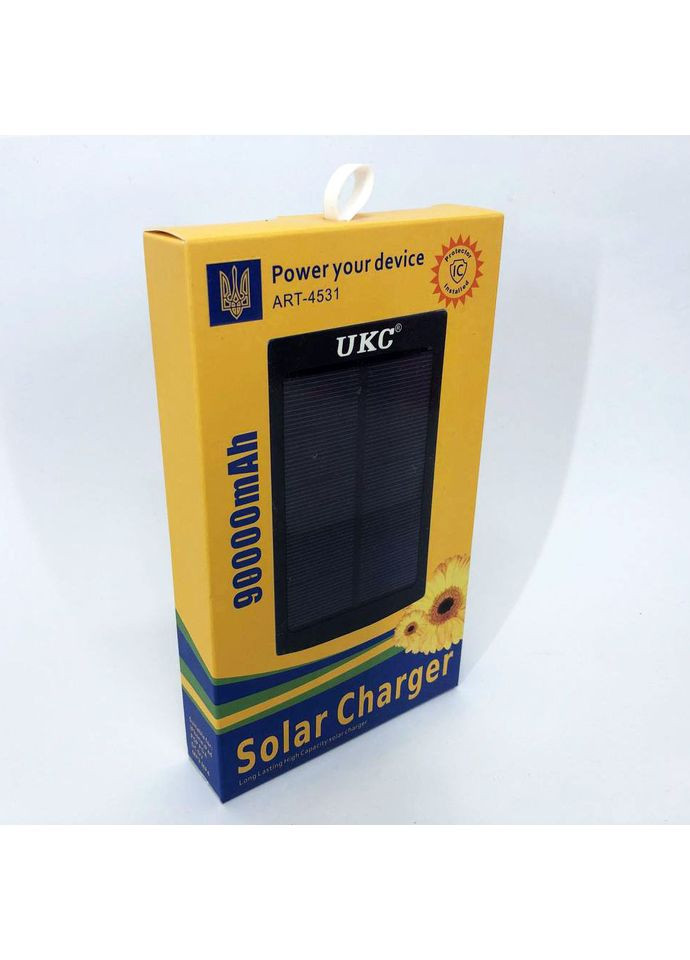 УМБ Power Bank Solar 90000 mAh мобільне зарядне з сонячною панеллю та лампою, Power Bank Charger Батарея UKC (366018434)