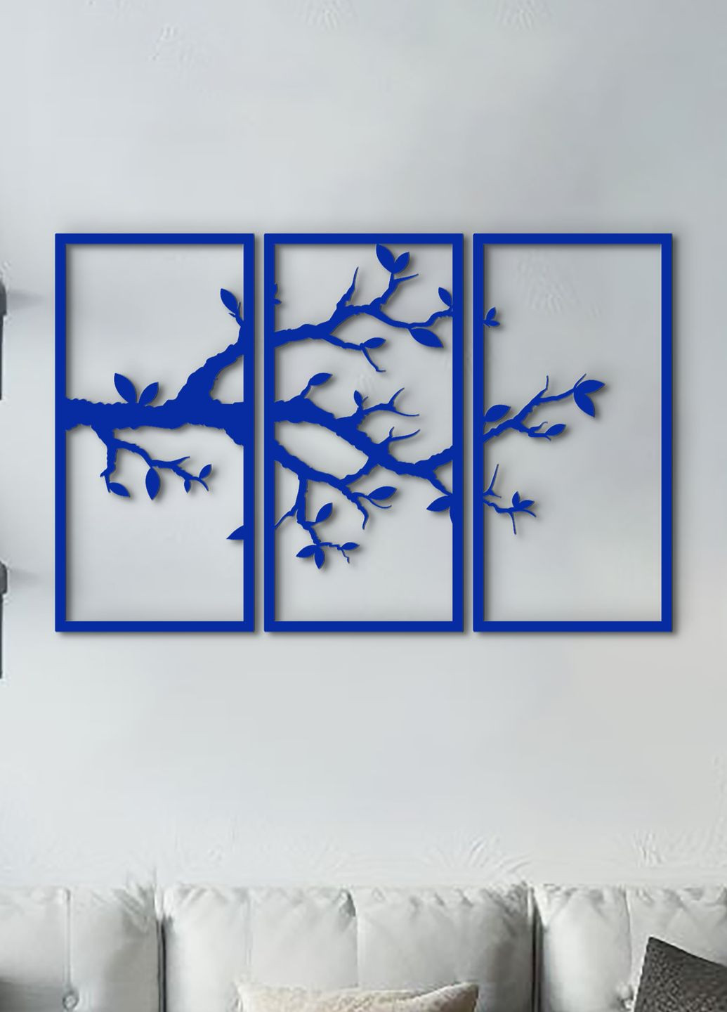 Картина лофт, настінний декор для дому "Гілка вишні модульна картина", декоративне панно 70х110 см Woodyard (292112427)