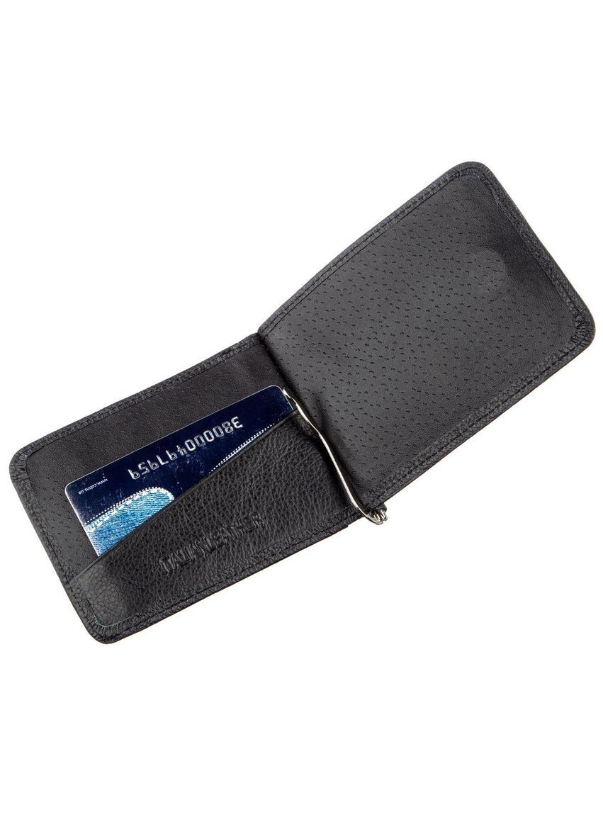 Шкіряний чоловічий Затискач на магніті 18937 Чорний st leather (298567694)