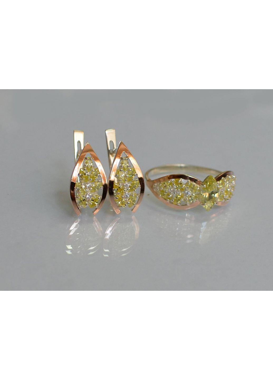 Серебряный набор с золотыми пластинами Silver Style (367112890)