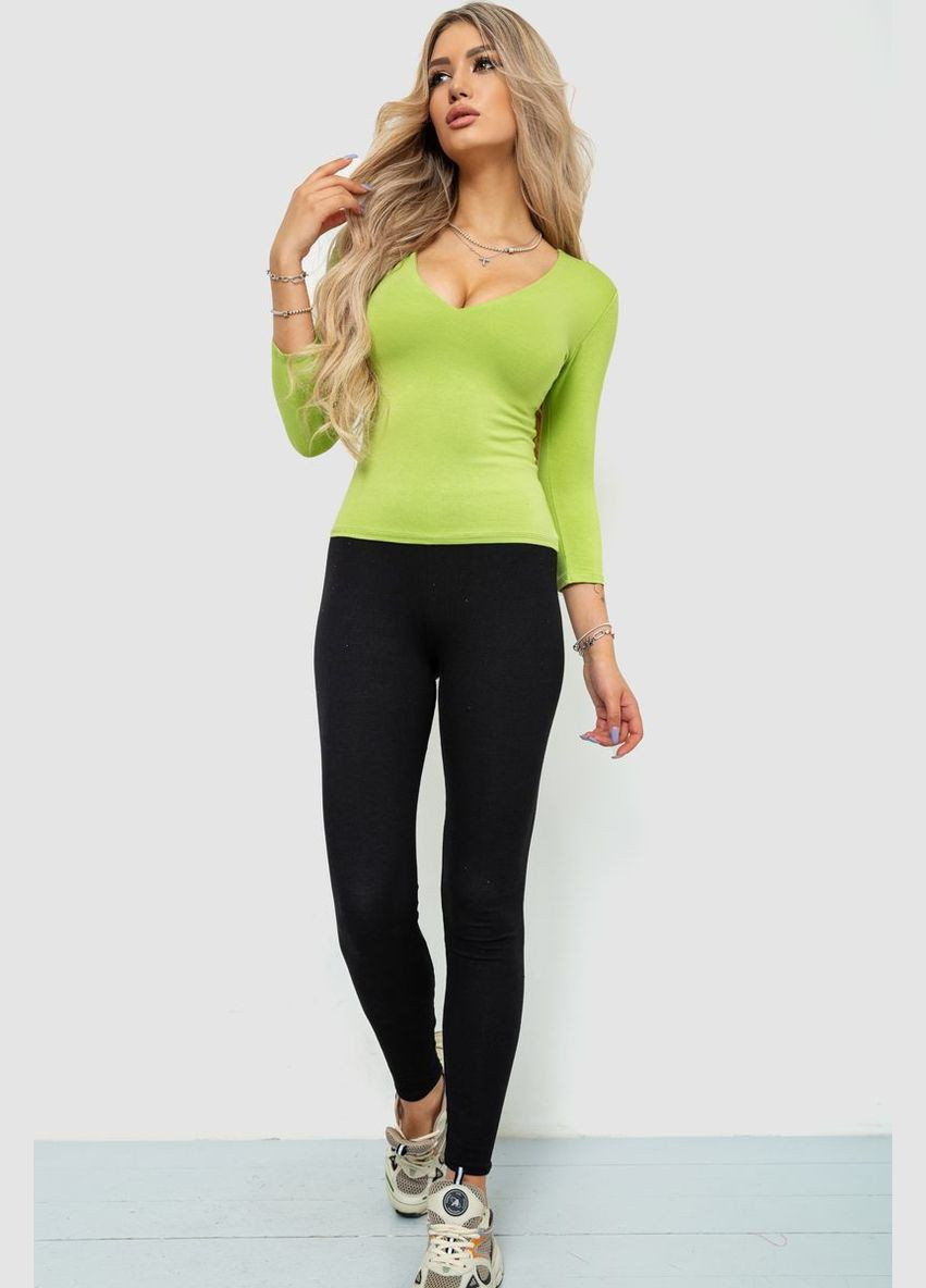 Светло-зеленая демисезон футболка женская с удлиненным рукавом, цвет джинс, Ager