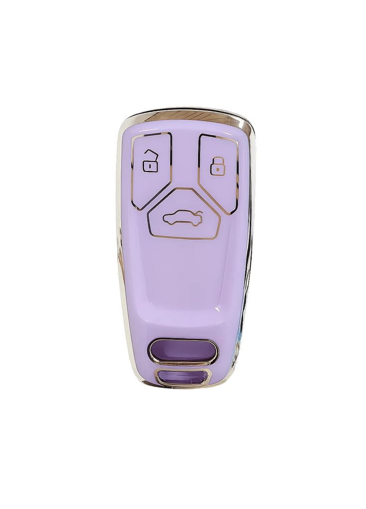 Чехол ключа +хромированная окантовка (3 кнопки) TPU Audi (369610760)