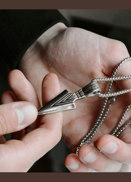 Чоловічий кулон Стріла наконечник підвіска у вигляді сріблястої стріли Arrow (338436032)