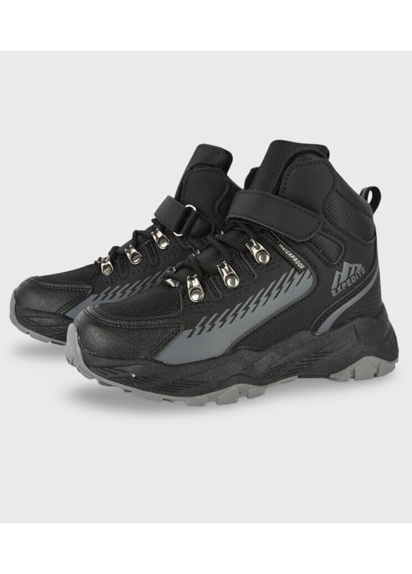 Черные осенние ботинки детские зимние для мальчика черные (t702-3-2) 35 BBT