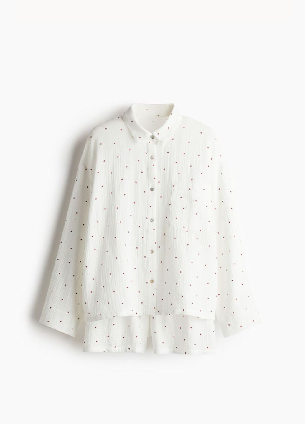 Кремовая всесезон муслиновый комплект H&M сорочка/шорти