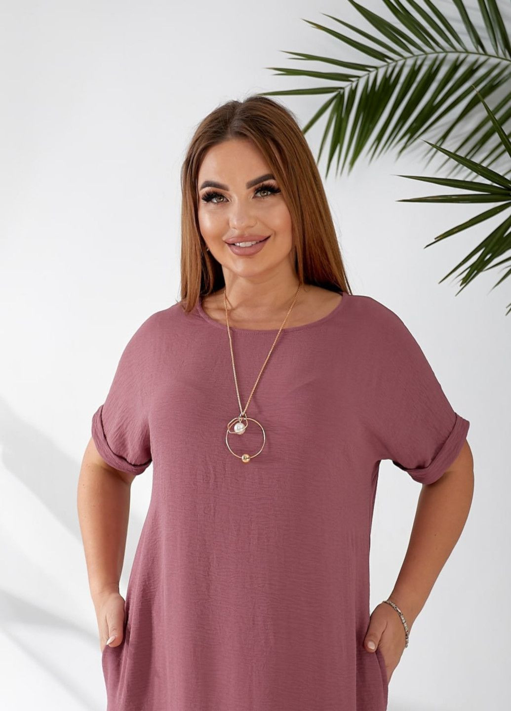 Красное кэжуал платье "boho" женское MeeLan однотонное