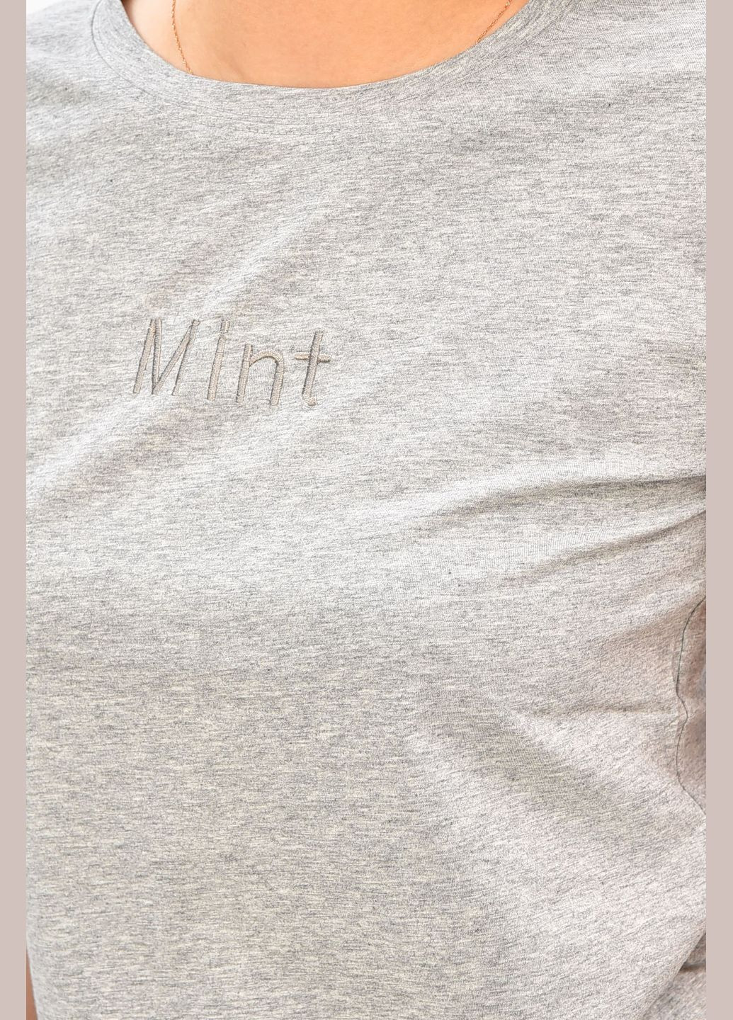 Футболка жіноча сірого кольору Let's Shop - (339601724)