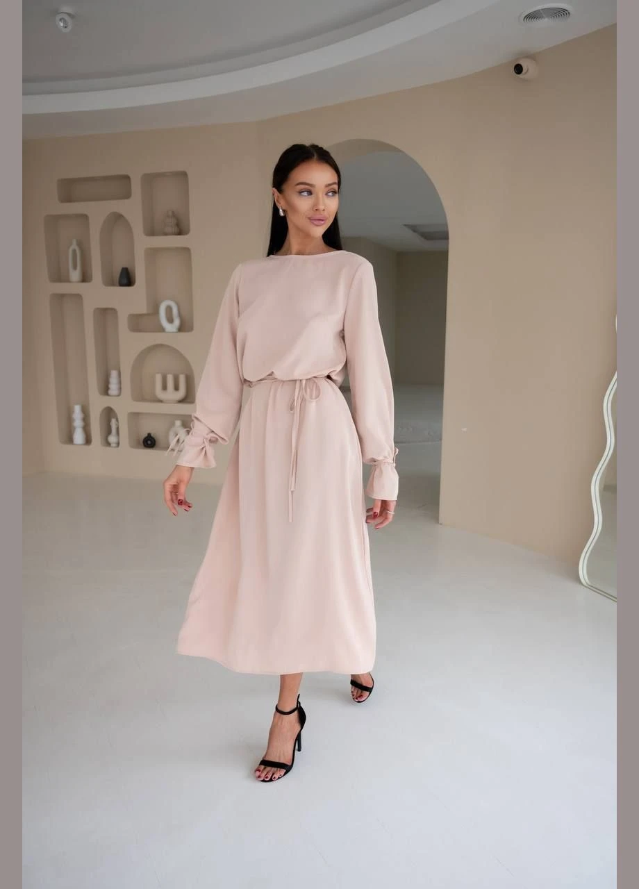 Бежева сукня міді Fashion
