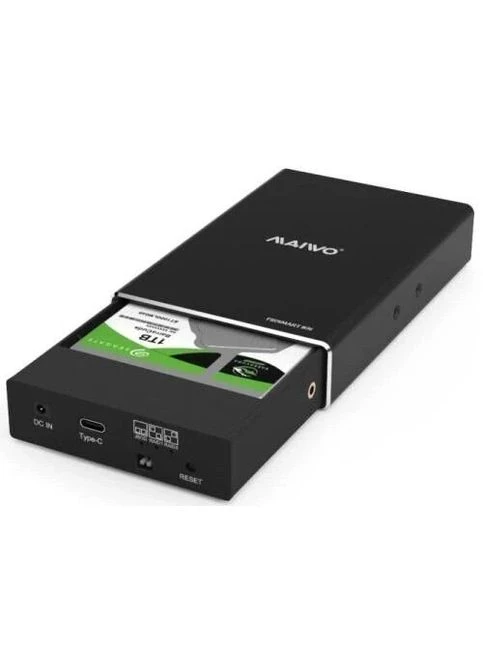 Карман внешний, Black, 2.5", Type-C 3.1 Gen2, 2xSATA, поддержка RAID 0/1/JBOD, до 9.5 мм, LED-индикатор, поддержка горячей Maiwo (395969191)