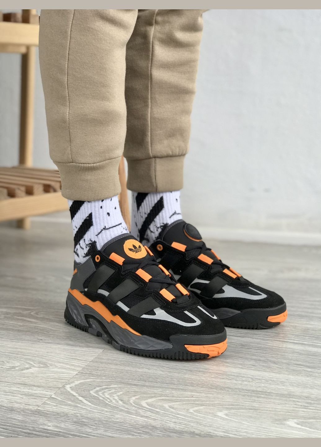 Чорні Осінні кросівки чоловічі adidas niteball black | адідас найтбол чорні No Brand