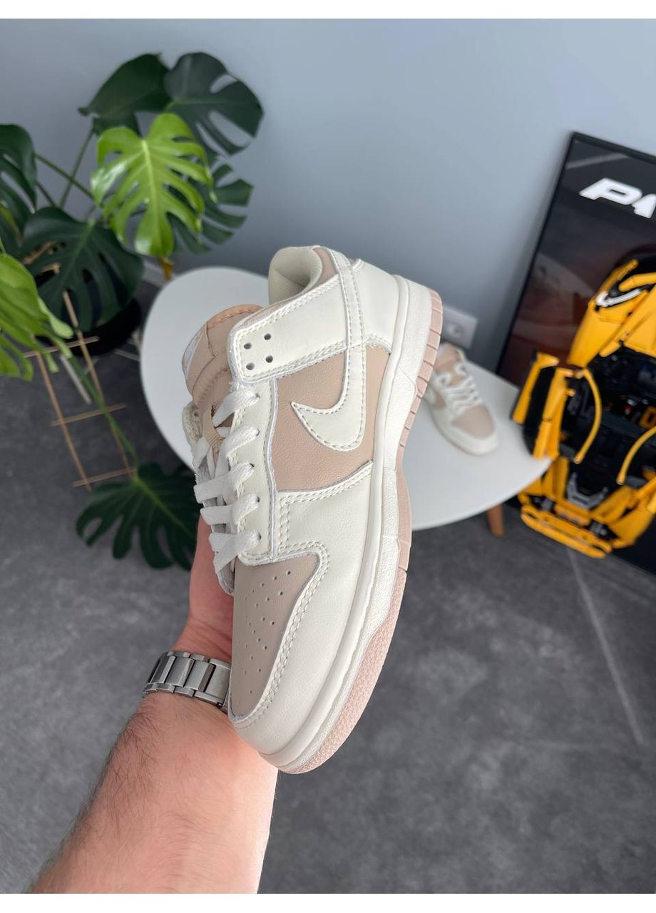 Кроссовки женские и мужские Nike SB Dunk Low Beige White | Найк СБ Данк низкие бежевые No Brand бежевые демисезоны (358499128)