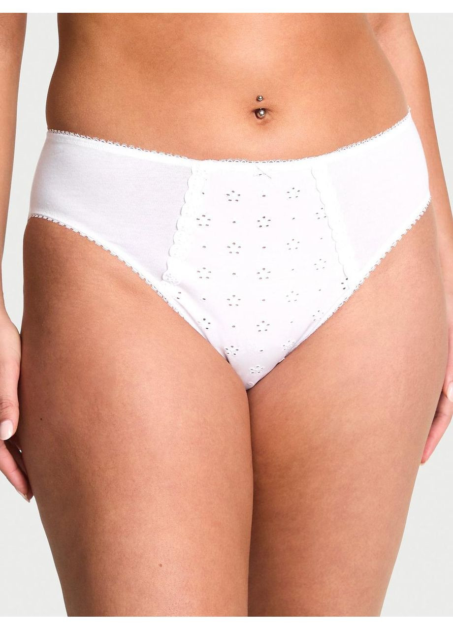 Жіночі трусики Stretch Cotton Eyelet High-Leg Brief Victoria's Secret (368558957)