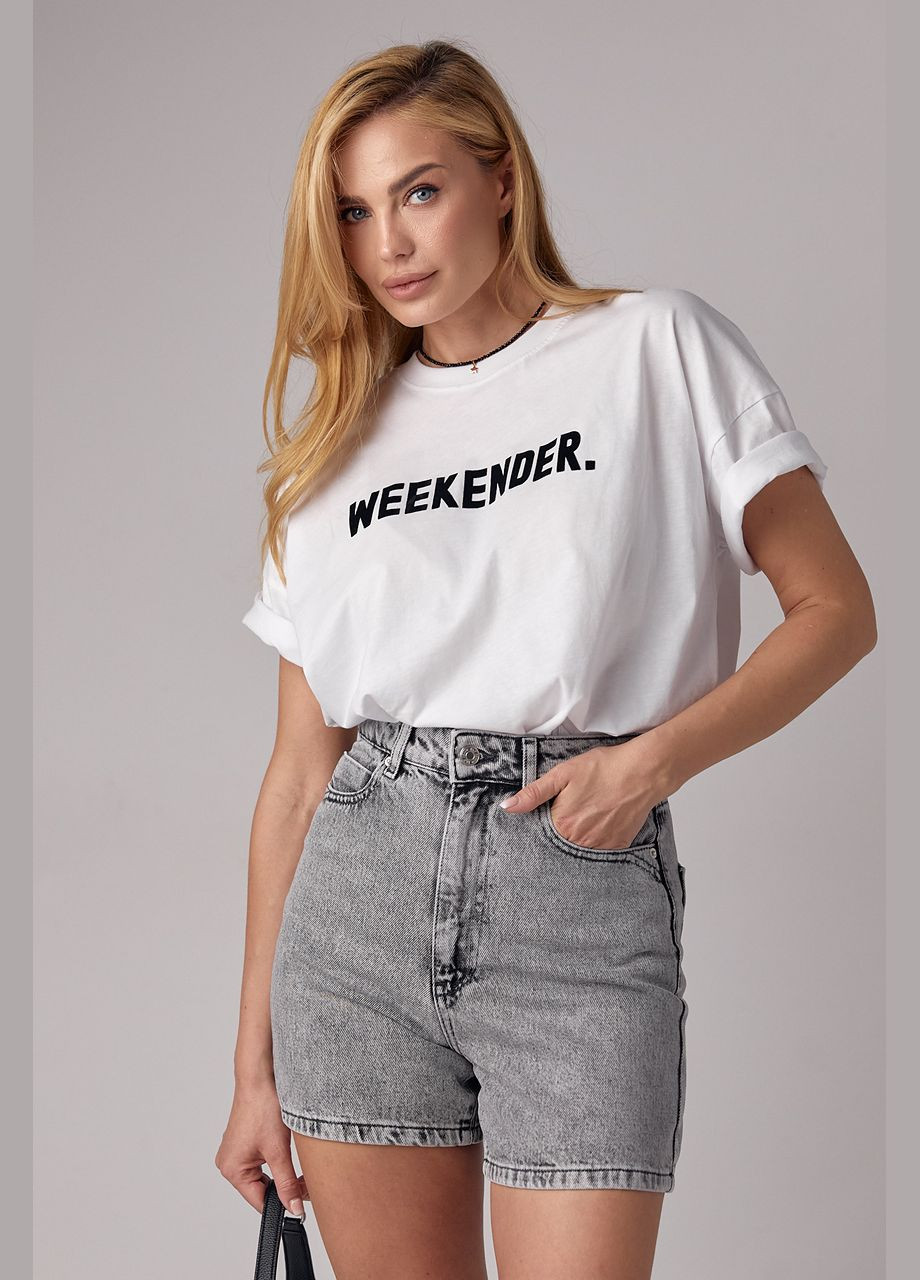 Трикотажна футболка з написом Weekender Lurex - (293814163)