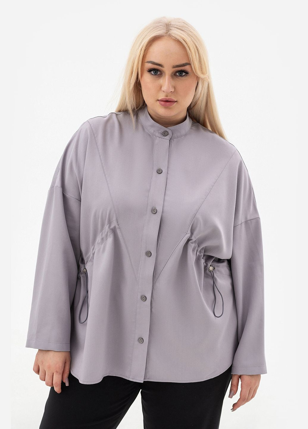 Серая рубашка однотонная Garne