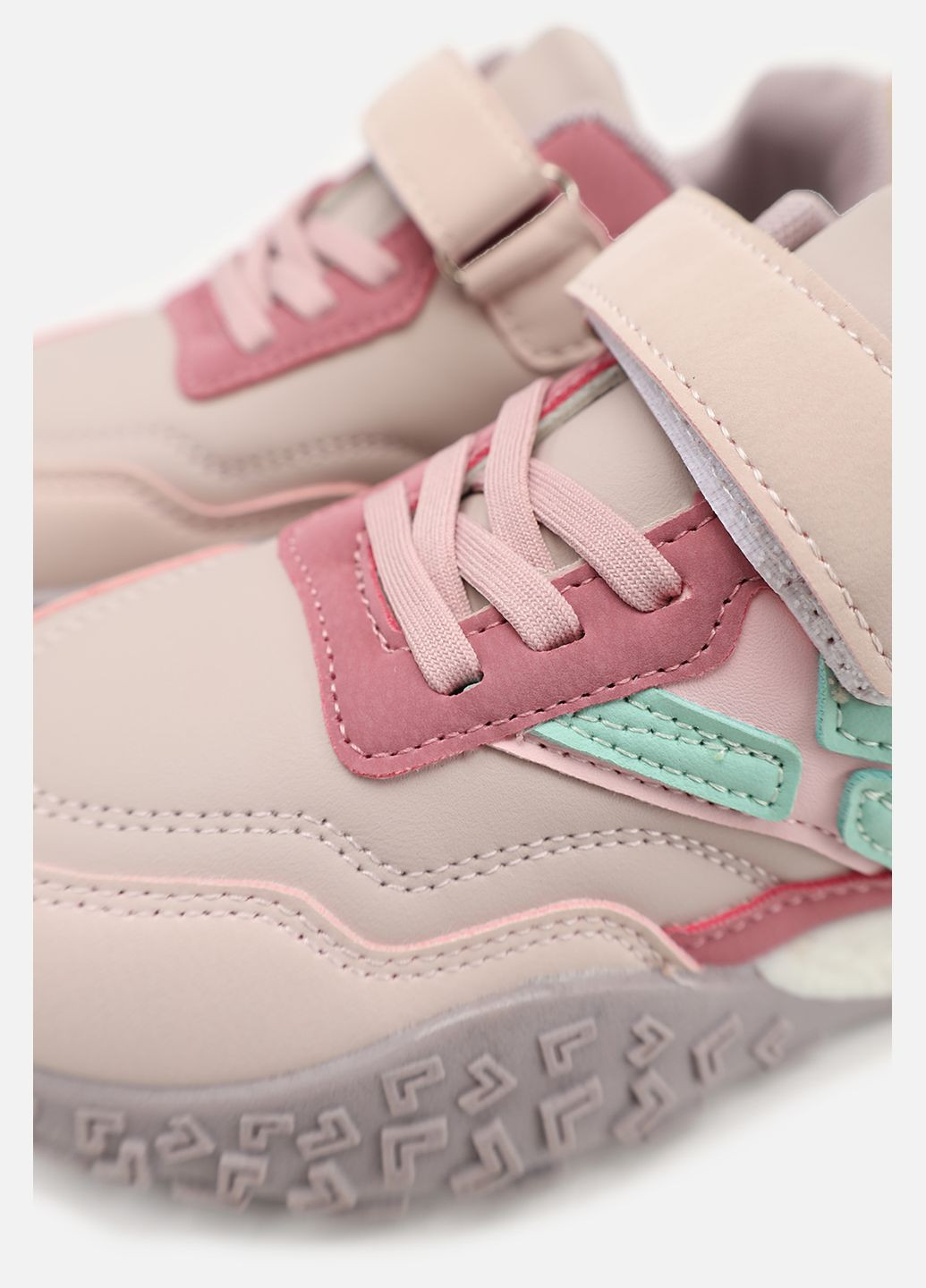 Светло-розовые демисезонные кроссовки для девочки, на плоской подошве цвет пудровый цб-00273827 Kimboo