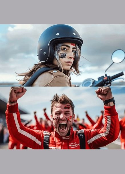 Набір тимчасових татуювань "Гоночні автомобілі" racing-cars-10-01 розмір 12х7 см Fresh Tattoo (341083386)