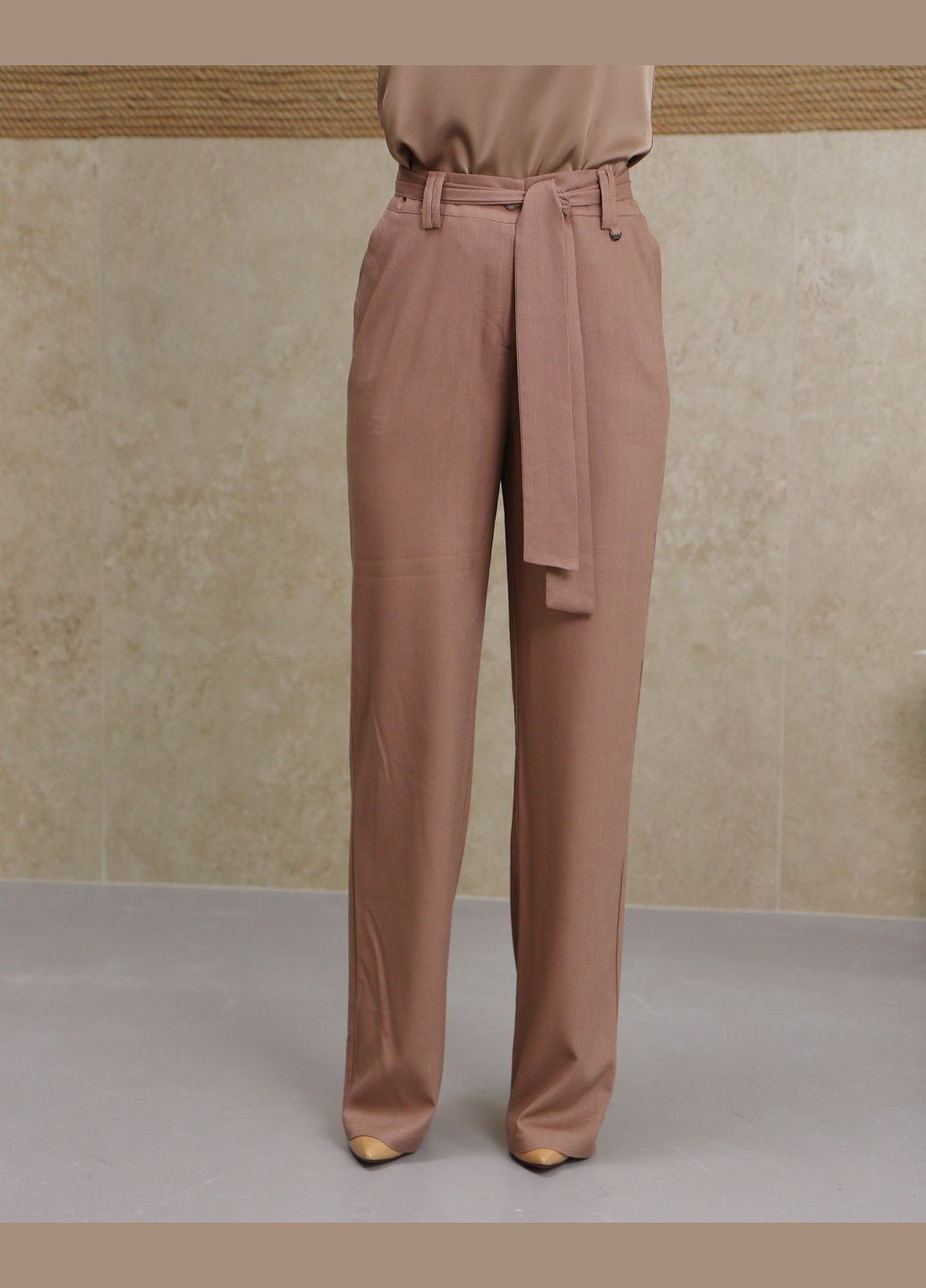 Женские белые брюки лен No Brand (347234593)