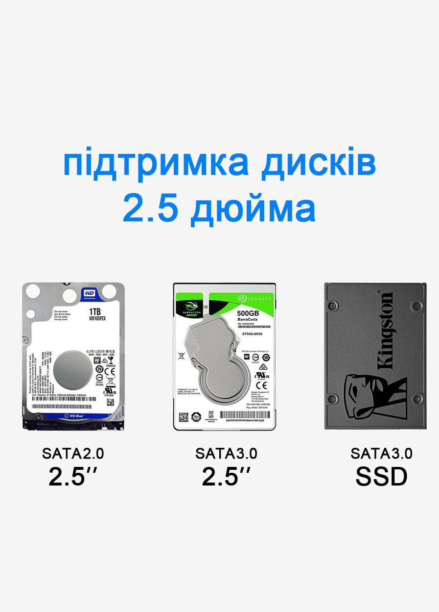Внешний карман переходник USB 3.0 для SSD/HDD диска SATA III 2.5” Rocketek No Brand (299766840)